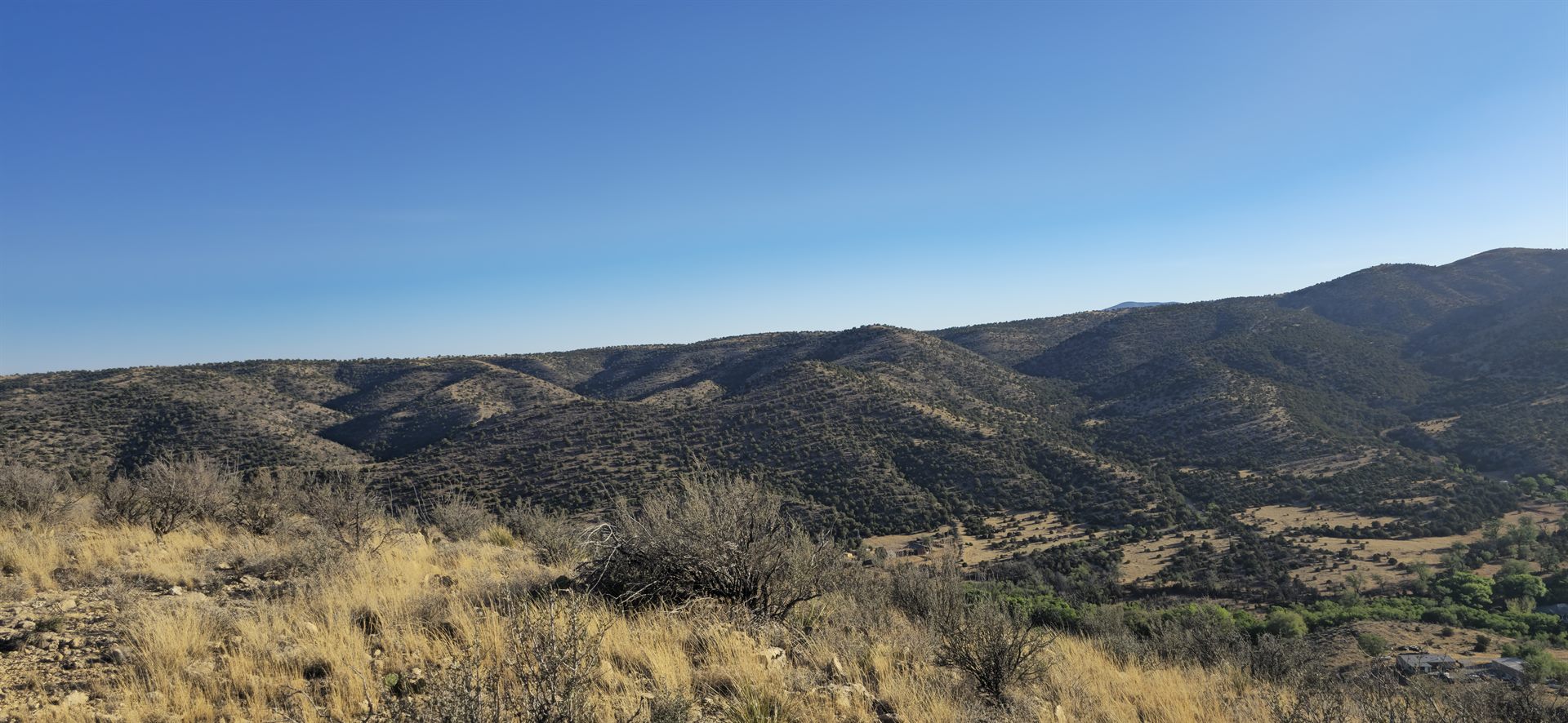 Majestic scenic view of the Sentinel Ranch hills under NM sky